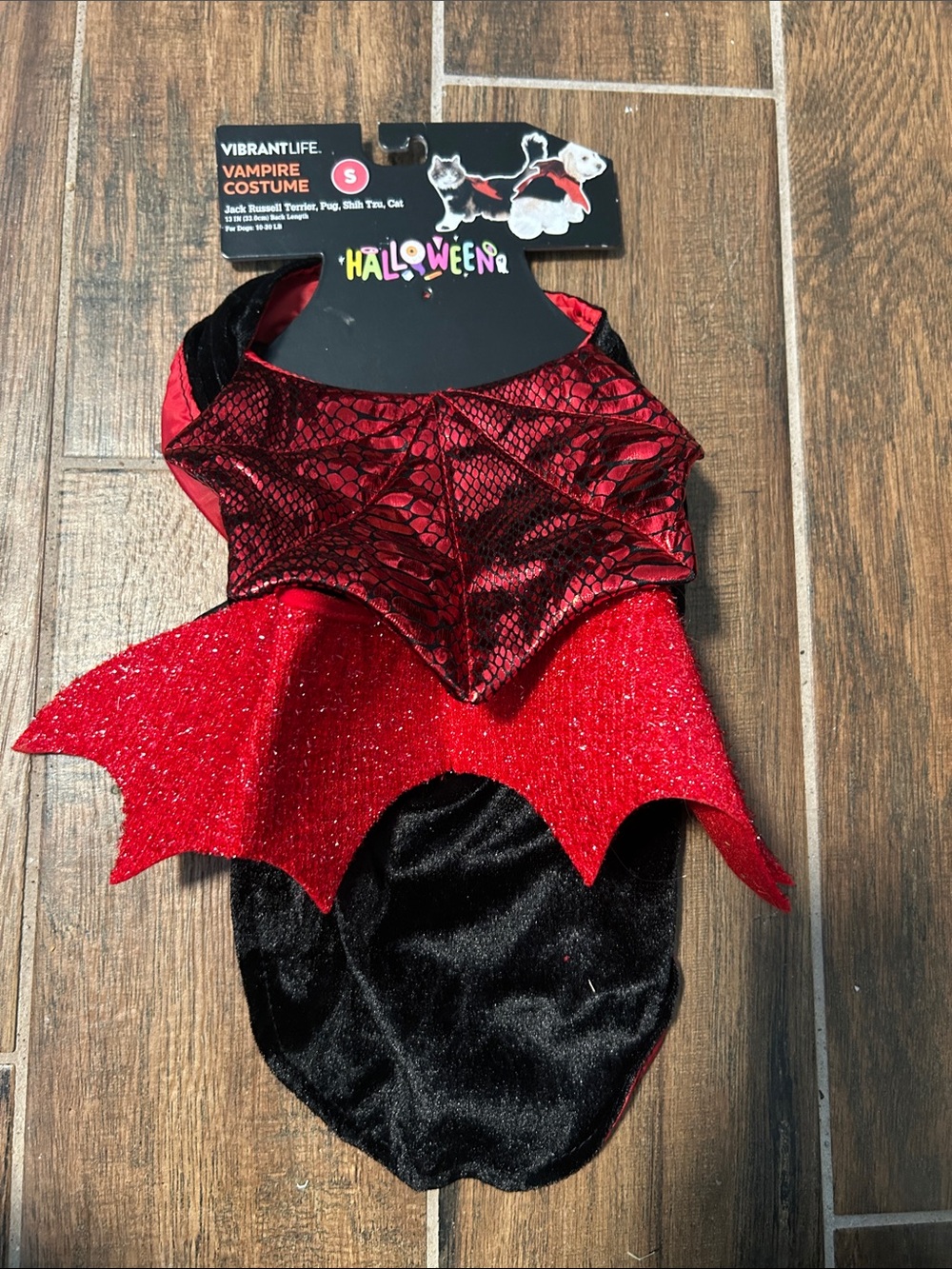 Vibrant Red and Black Dog Vampire Costume
